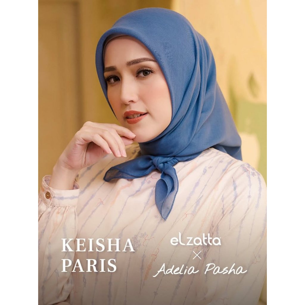 [Terlaris] Keisha Paris Elzatta X Adelia Pasha - Hijab Segiempat Kerudung Terbaru Bahan Paris Premiu