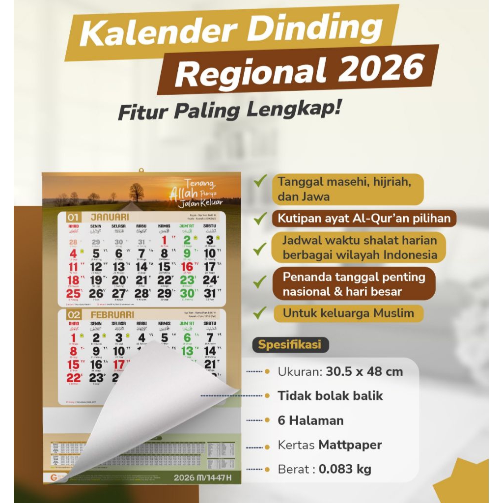 

kalender 2026 regional lengkap