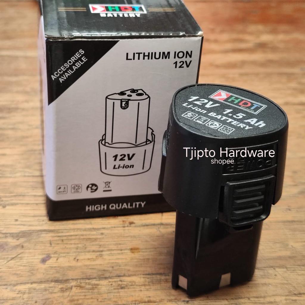 Baterai 12 Volt HDT Lithium Ion Battery 12V Mesin Bor Cordless