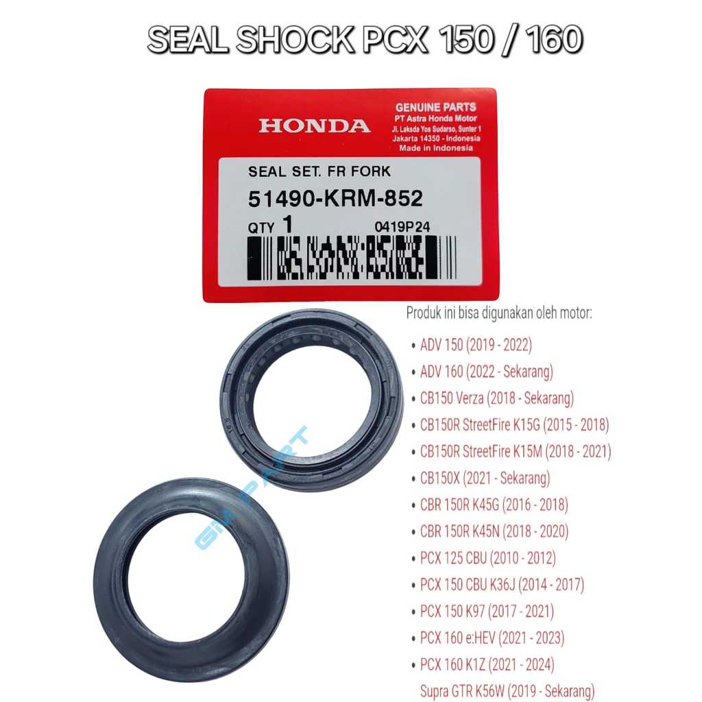 Seal Shock PCX 150 160 CB150R 51490KRM852 Original