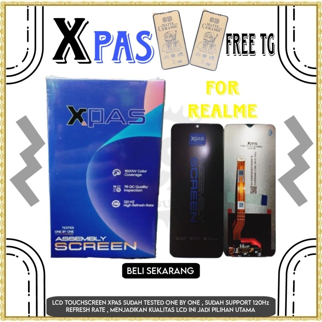 XPAS LCD TOUCHSCREEN ORIGINAL UNTUK REALME C3/RE 5/C11/C15/C12/RE 3/C1/RE 2/C20/C21/C11 2021/C21Y/C2