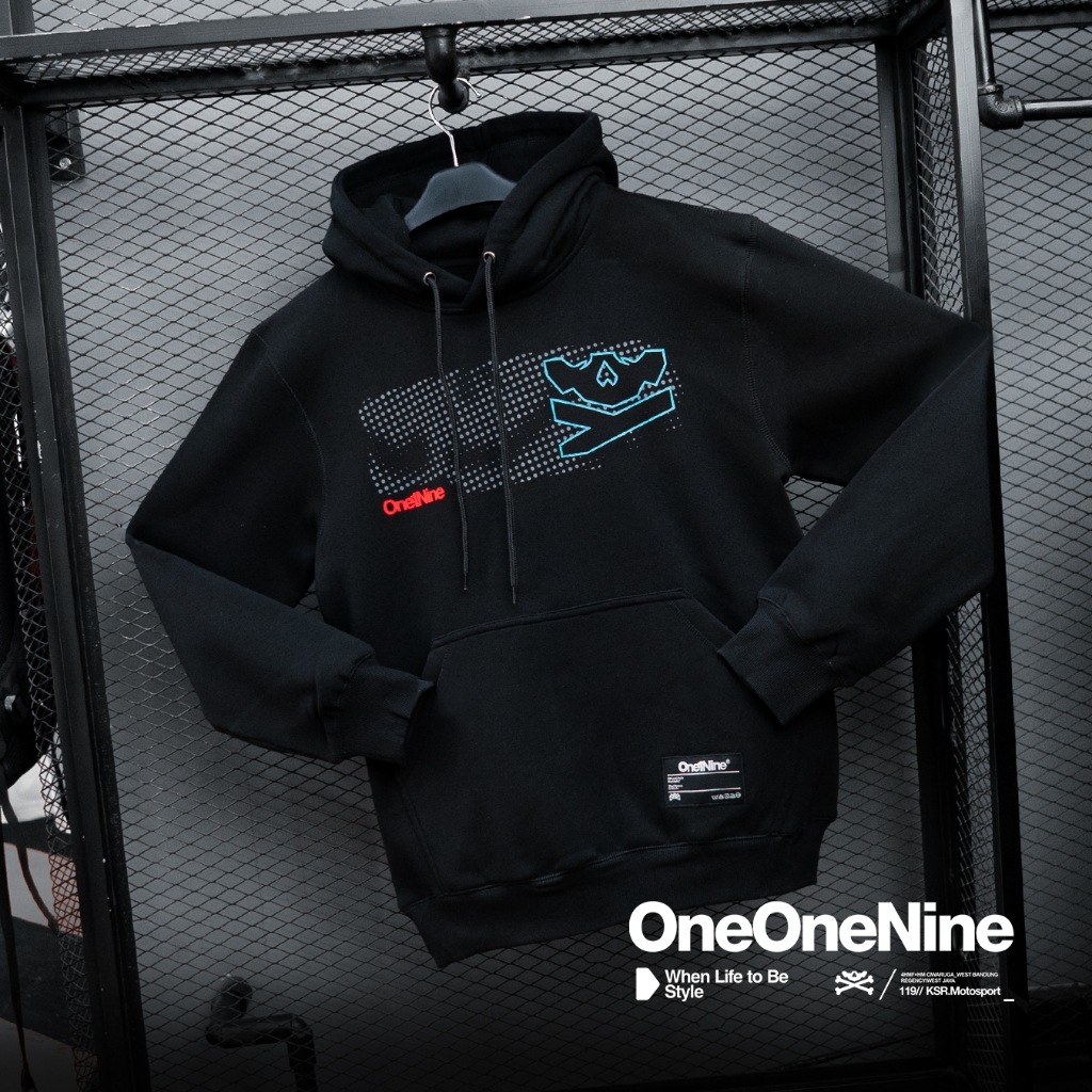 Oneonenine Ksr Hoodie Echo Black   Series - Sweater Motor Unisex Fleece Sablon