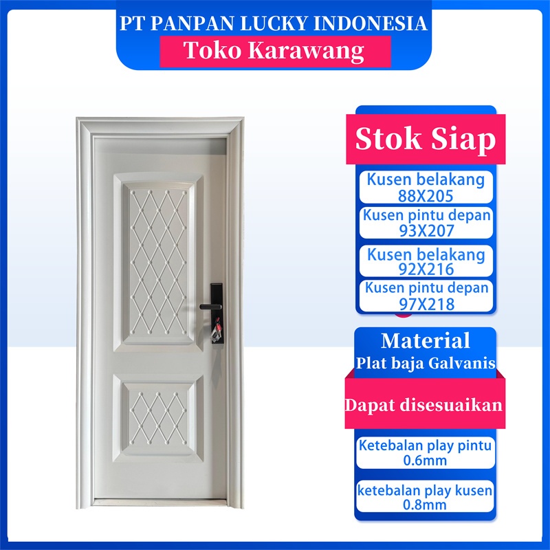 PANPAN - (LUXURY SINGLE PAN) Pintu Baja Single satu set Lengkap Berkualitas / Pintu Utama / Kamar / 