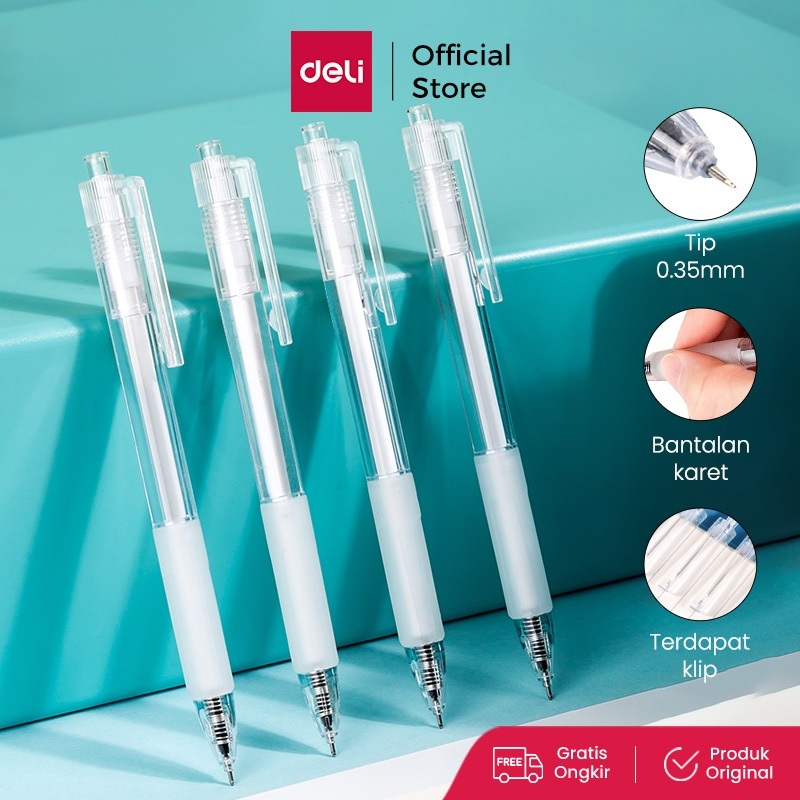 

Deli Gel Pen 0.35mm Halus Nyaman Digenggam 3/6/12 Pcs A122