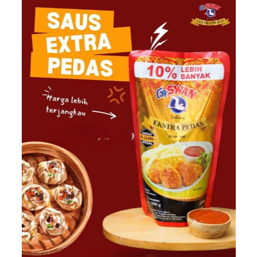 

Saus sambal cap swan EXTRA 10% kemasan pouch standing 1kg