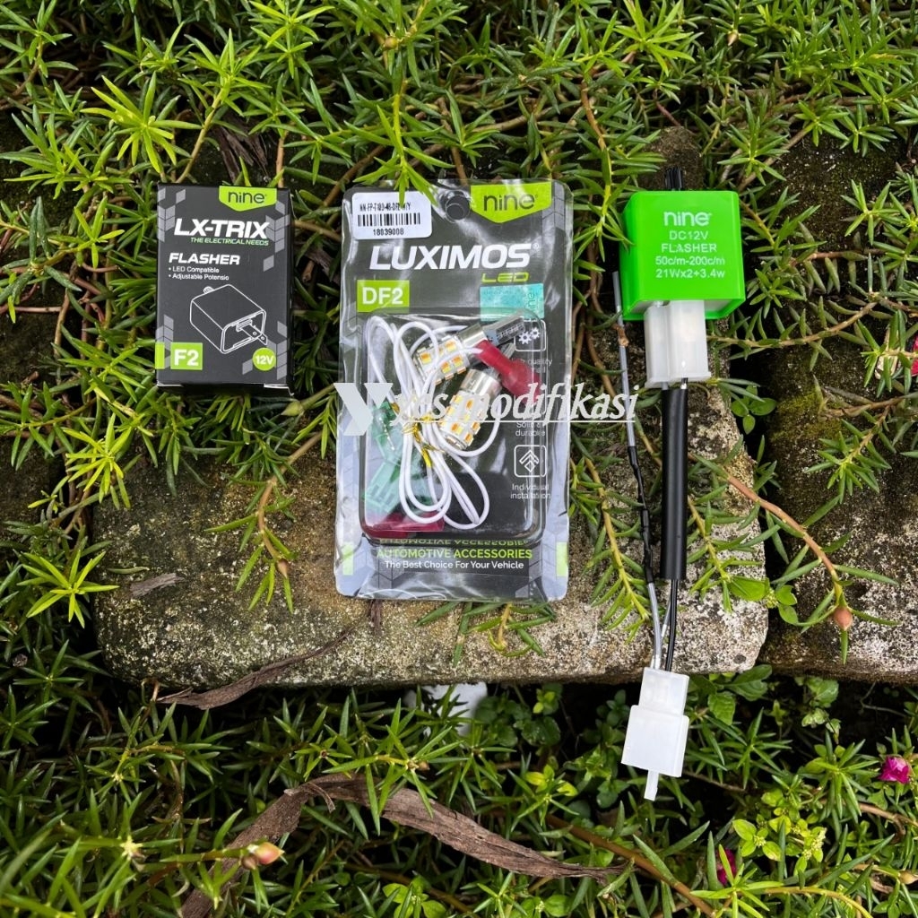 PAKET SEIN LENGKAP NINE LUXIMOS T10 DF2 LAMPU SEIN MOTOR BISA SEIN DAN SENJA DUA MODE SENJA DAN SEIN