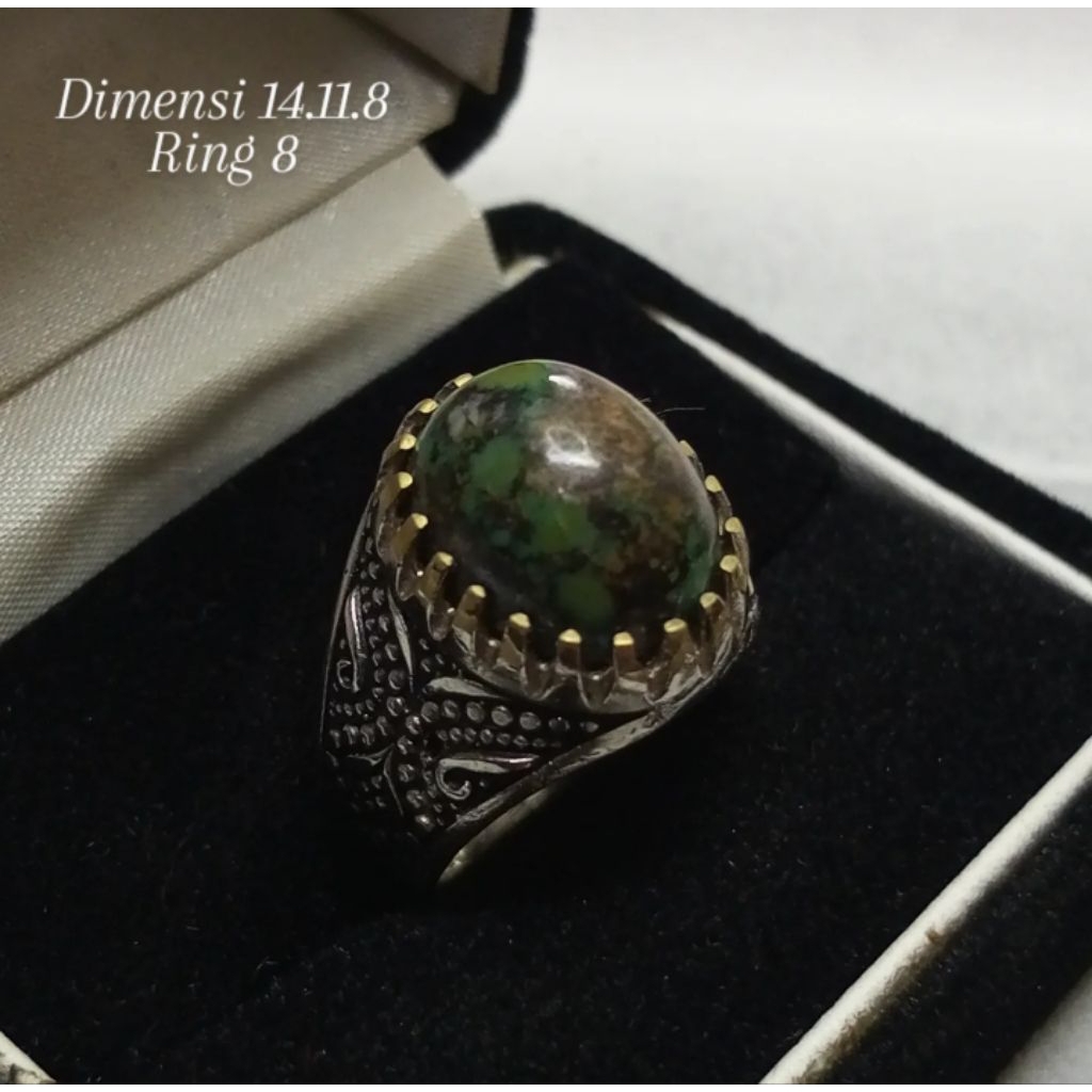 Natural Pirus Persia Hijau Urat Emas