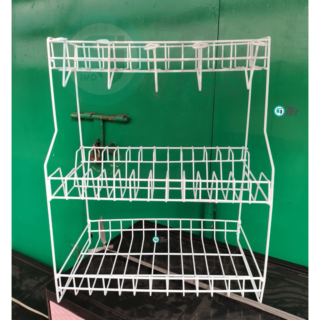 Rak Piring 3 Susun Full Besi