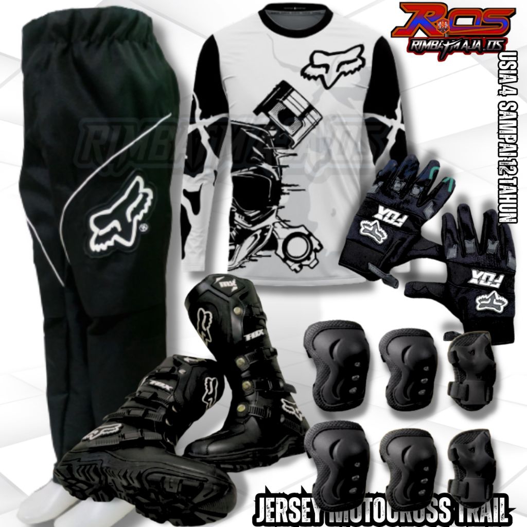 Baju trail anak setelan/Paket Jersey motocross off road trail anak/Jersey set trail anak/Full set Je