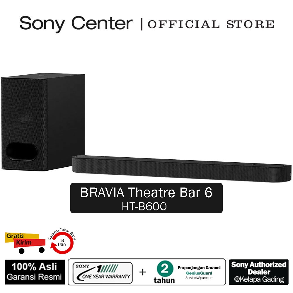 SONY Center Soundbar Sony BRAVIA Theatre Bar 6 Soundbar 3.1.2ch Wireless Subwoofer Dolby Atmos/DTS:X