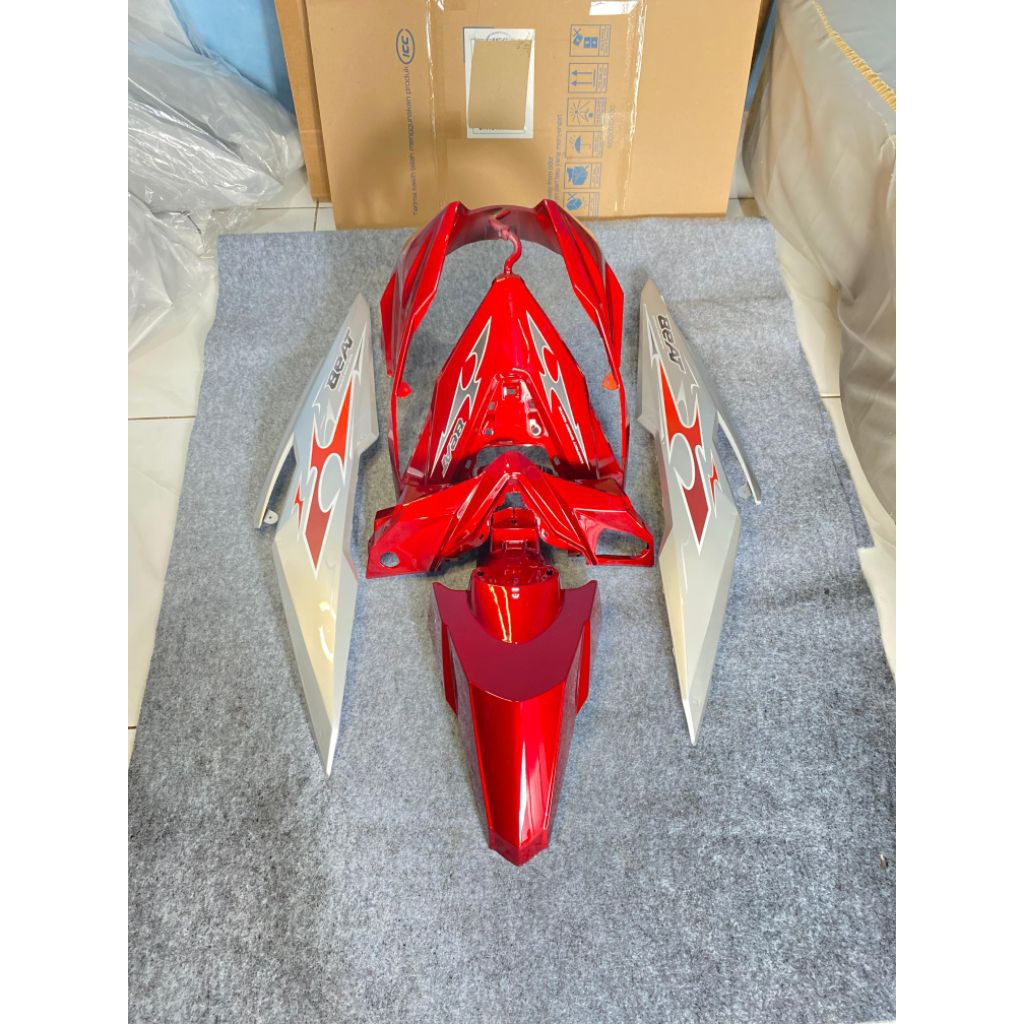 full body beat esp Vietnam style merah x silver + striping(stiker)