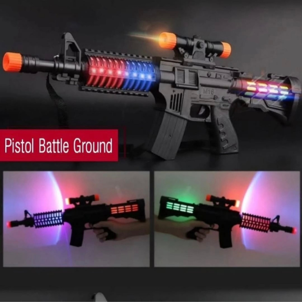BESAR PISTOL AK47 MAINAN ANAK (LED Light Sniper Ruffle M5 Senjata Basarnas Tembak Lampu Polisi Warri
