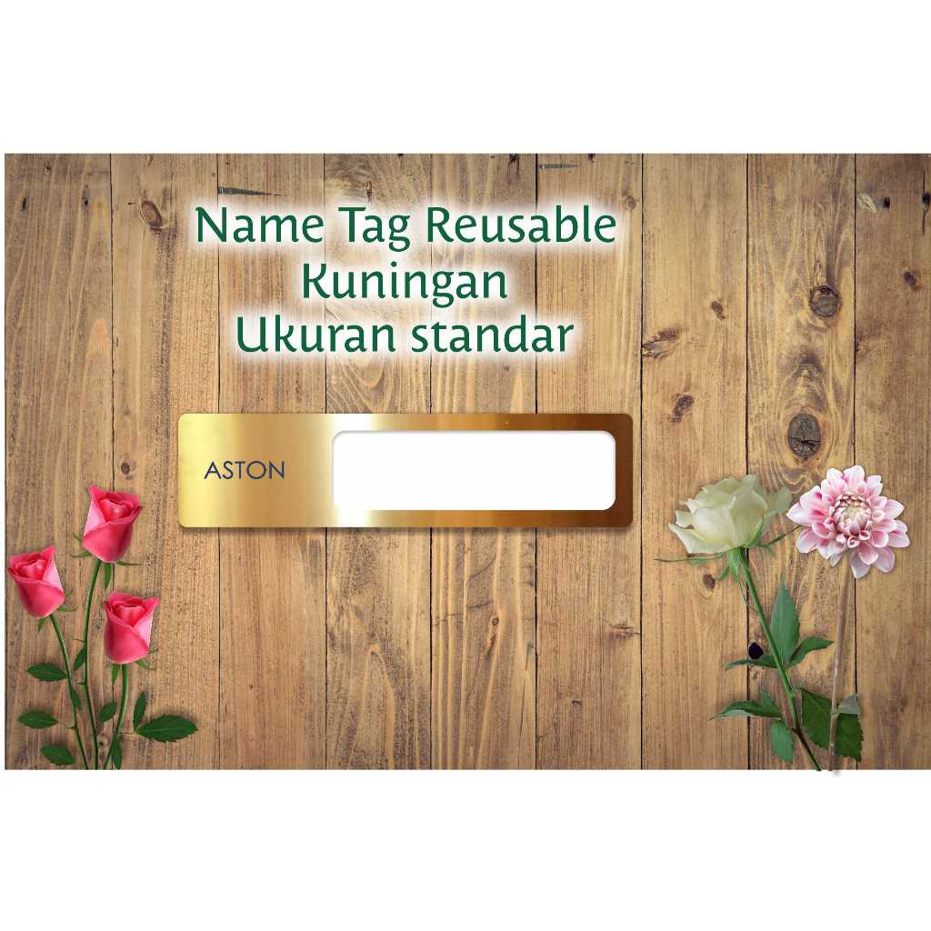 

Name Tag Reusable Kuningan Ukuran Standar