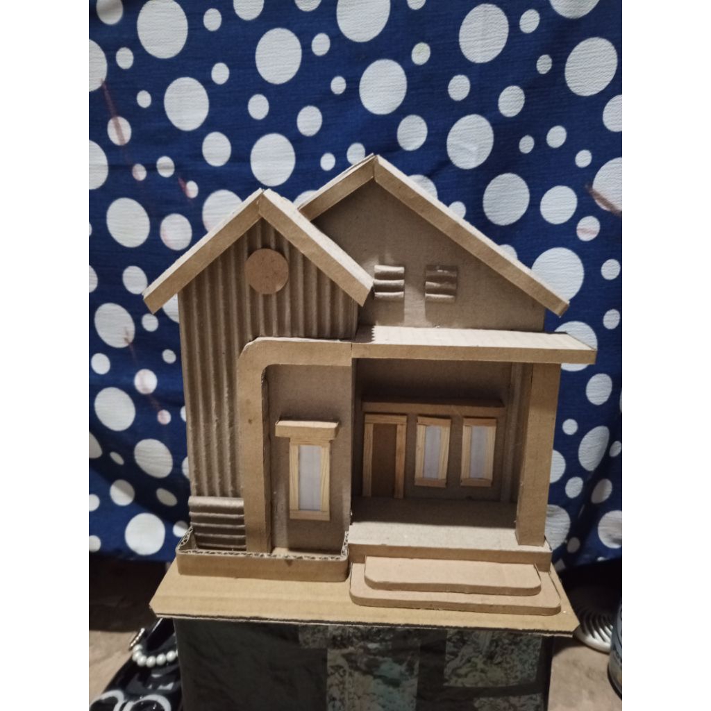 miniatur rumah minimalis dari kardus
