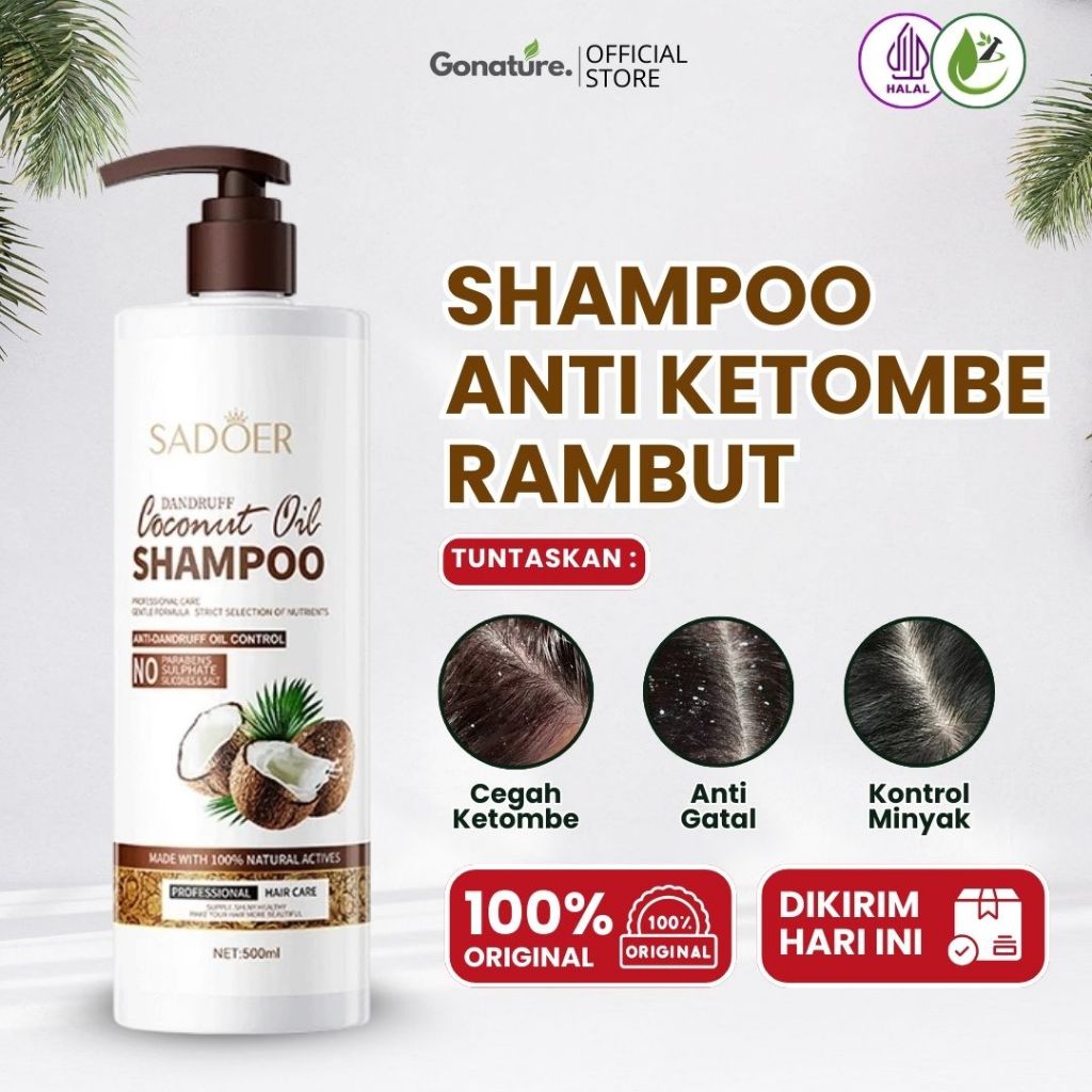Shampo Anti Ketombe & Anti Gatal - Shampo Kelapa Alami Untuk Cegah Ketombe & Rambut Berminyak