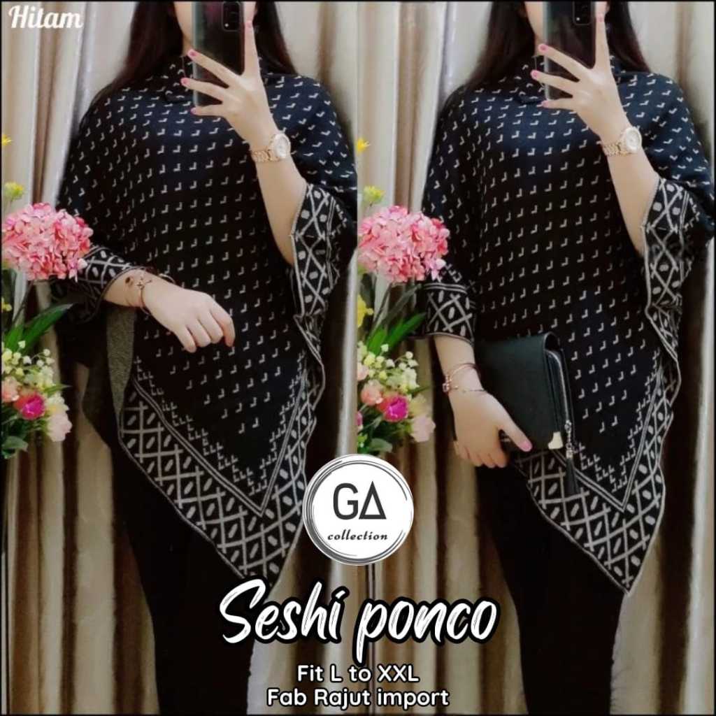 BLOUSE WANITA / BLOUSE RAJUT PONCHO / BAJU WANITA LENGAN PANJANG