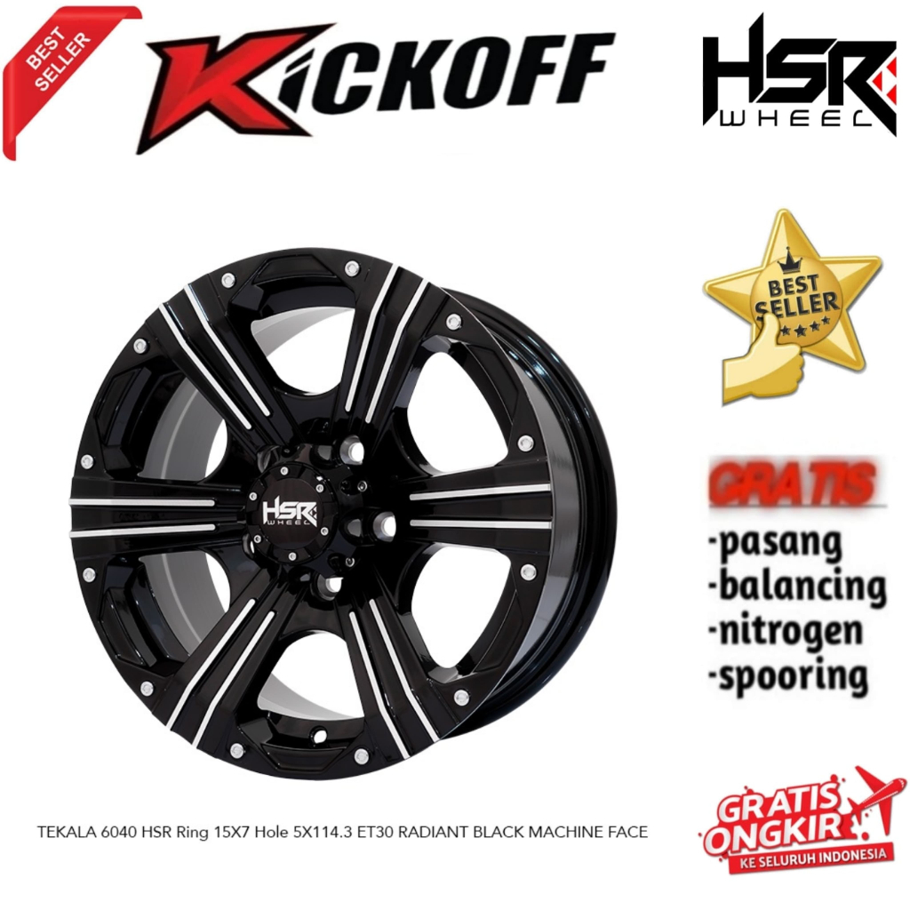 Velg Mobil Ring 15 HSR Tekala Aluminium Alloy || Velg Ertiga Ring 15 HSR Tekala Radiant Black