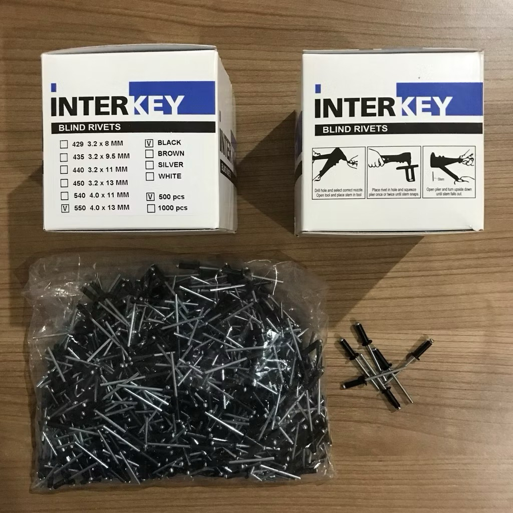 PAKU RIVET Hitam Ukuran 550 isi 100pcs