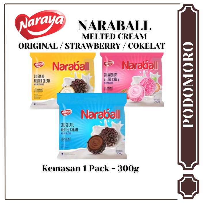

Naraya Naraball Melted Cream Wafer 300g - Rasa Original / Cokelat / Strawberry