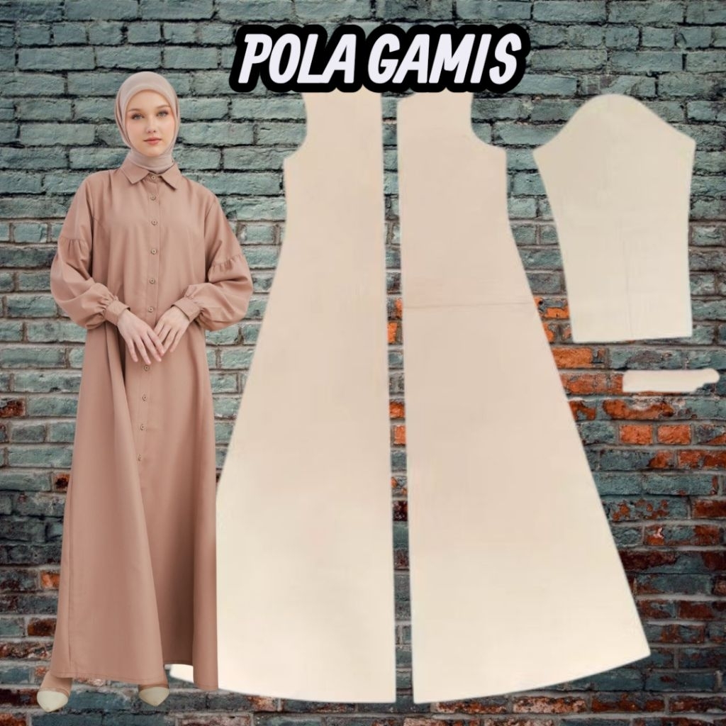 Pola Instan Gamis Dewasa A-Line