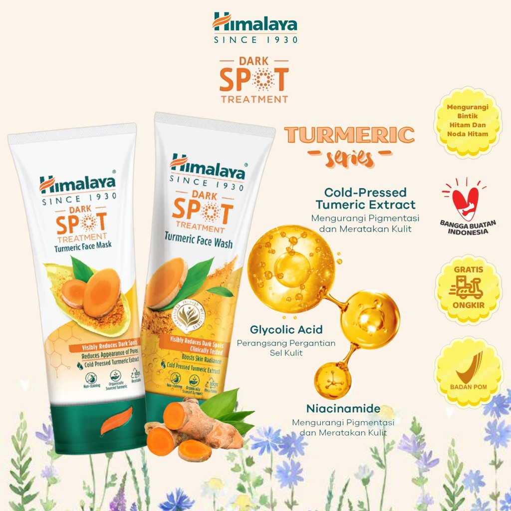 HIMALAYA Dark Spot Treatment Turmeric Face wash 100ml | Face Mask 100ml