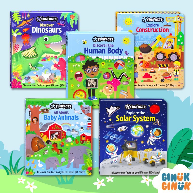 FunFacts Discover the Human Body, Solar System, Dinosaurs, Explore Construction, Baby Animals- with 