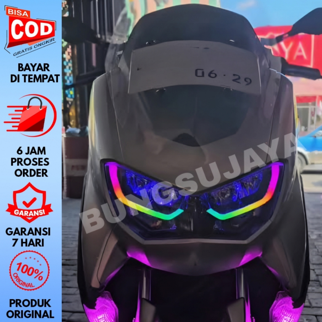 Satu Paket Lampu Alis Running RGB Yamaha Nmax OLD bonus Devil Eye Berkualitas Tidak Berbintik siap p