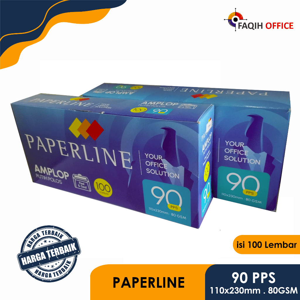 

Amplop Putih Polos Paperline 90PPS 110x230mm 80gsm isi 100 Pcs - Faqih Office