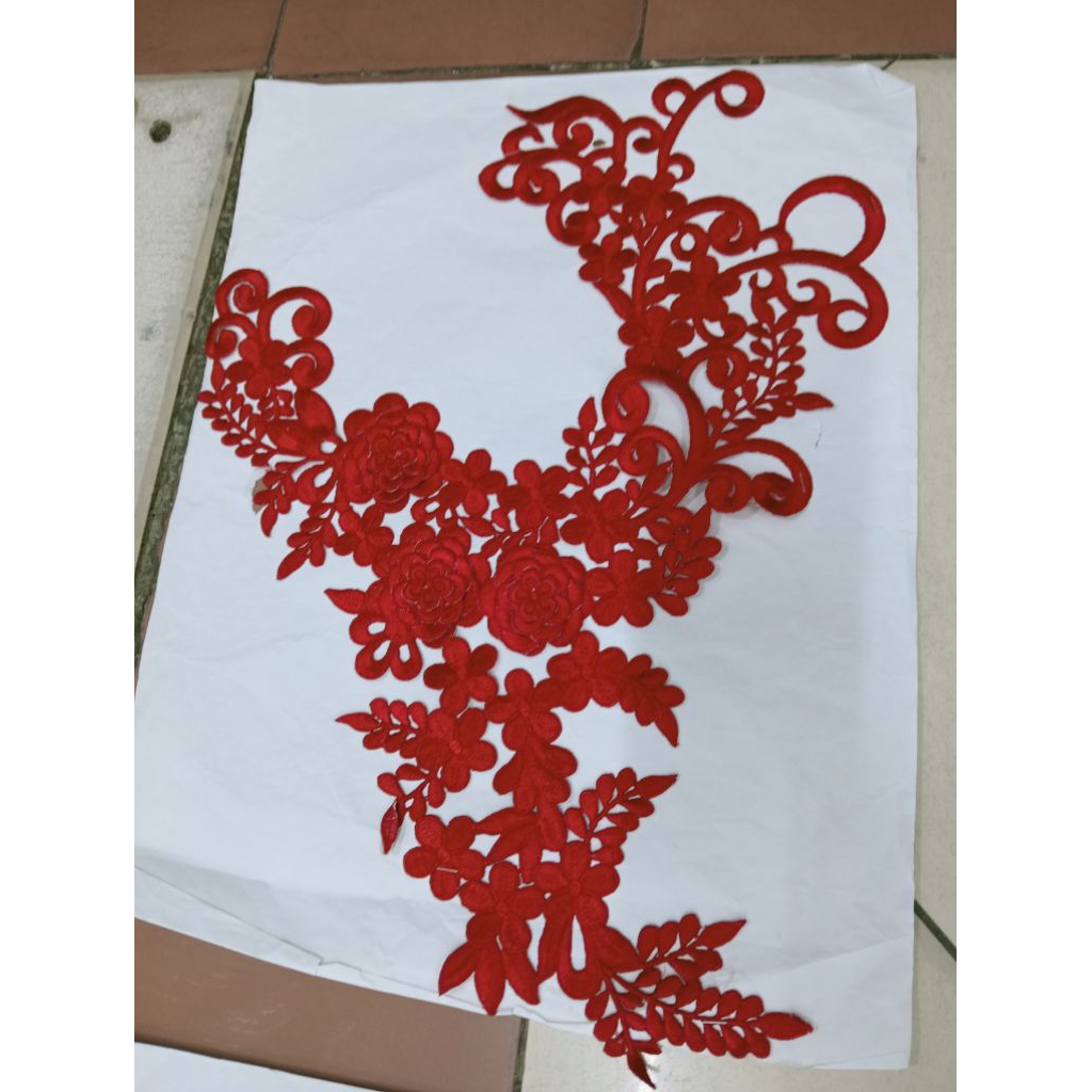 Aplikasi kerah bordir kerah baju kebaya/kerah bordir tempel/aplikasi tempel bordir