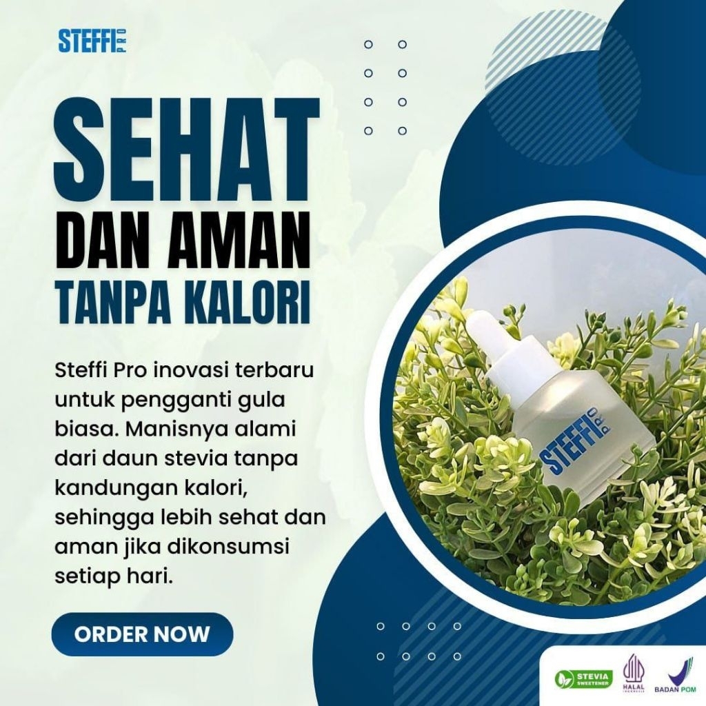 

Steffi Pro - Pemanis Alami Stevia Tetes 0 Kalori Pengganti Gula Jaga Diet 30 ml Halal BPOM