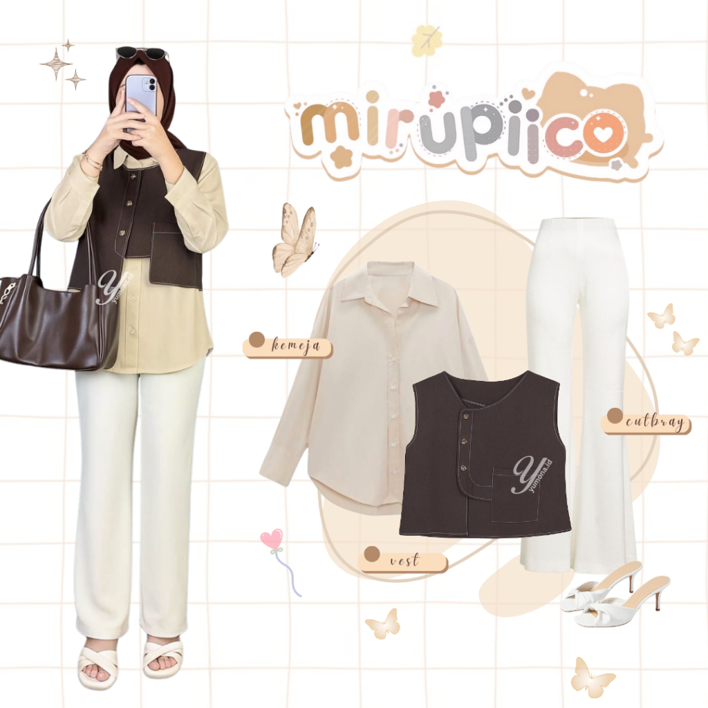 Mirupico Set Atasan Wanita Korea Style (Vest Wanita, Celana, Rok, Kemeja) Baju Wanita Terbaru - Z88