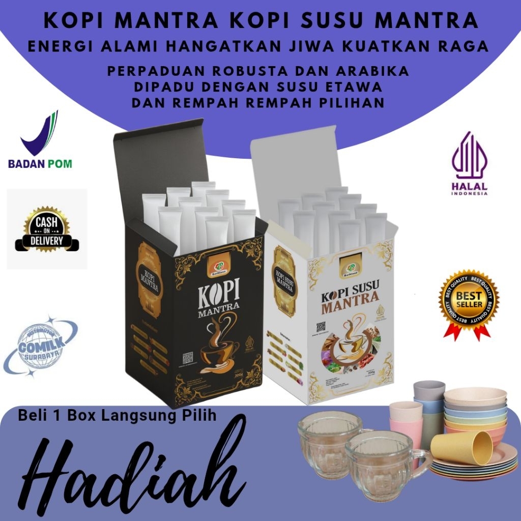 

Kopi Mantra – Kopi Herbal Rempah untuk Pria & Wanita | Aman untuk Lambung | 10 Sct | BPOM Halal