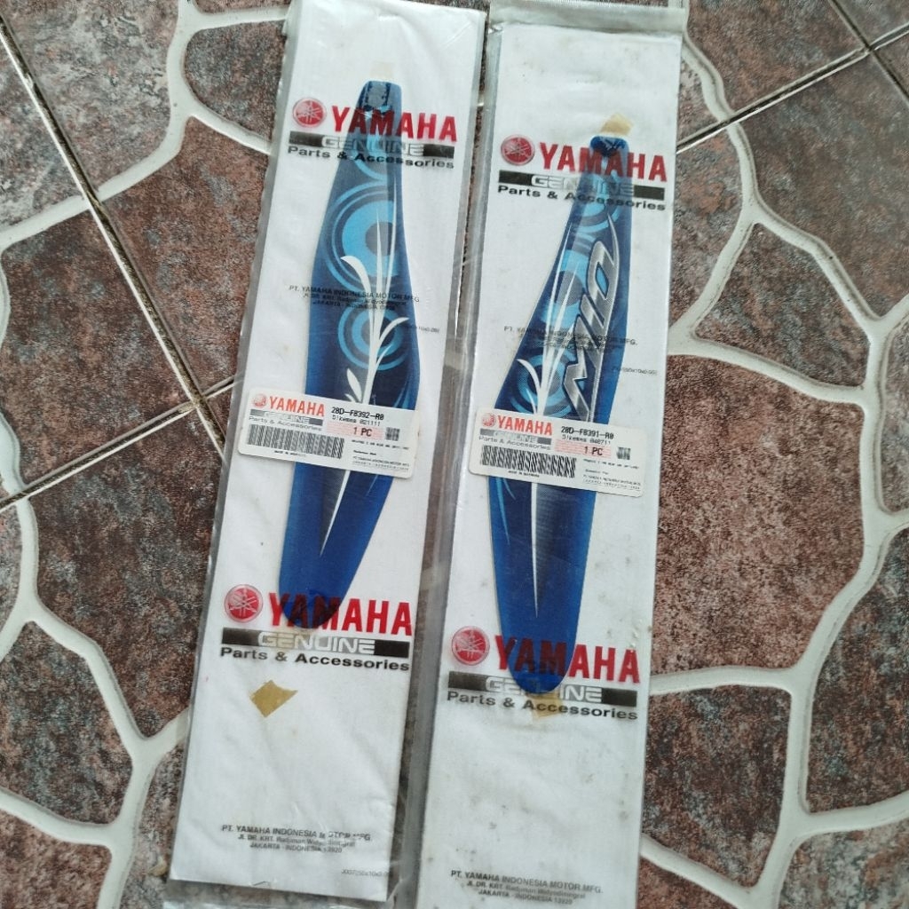 Stiker Striping Tameng panel Depan Mio Smile Biru Muda Blue Metallic 2011 Original