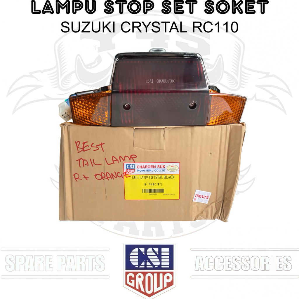 LAMPU STOP STOPAN TAILLIGHT SUZUKI CRYSTAL RC 110 SET CSI MADE IN MALAYSIA
