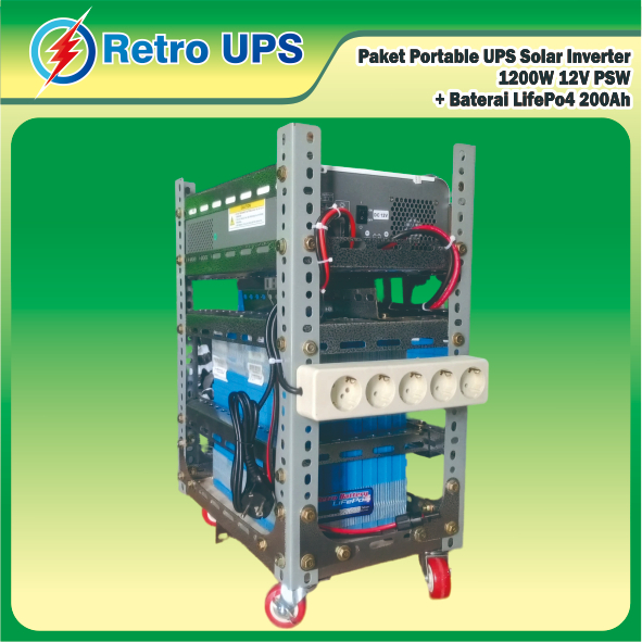 UPS Backup Listrik Serbaguna | Hybrid Solar Inverter PSW + Baterai LiFePO4 | Portable Power Station 