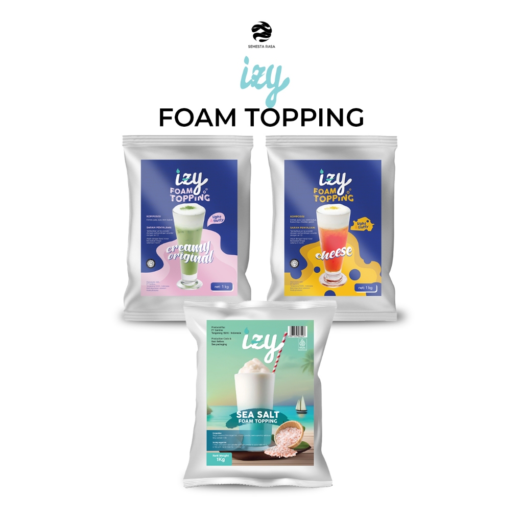 IZY Foam Topping Powder 1 KG | Bubuk Foam Topping Minuman Rasa Creamy (Original) / Cheese / Sea salt