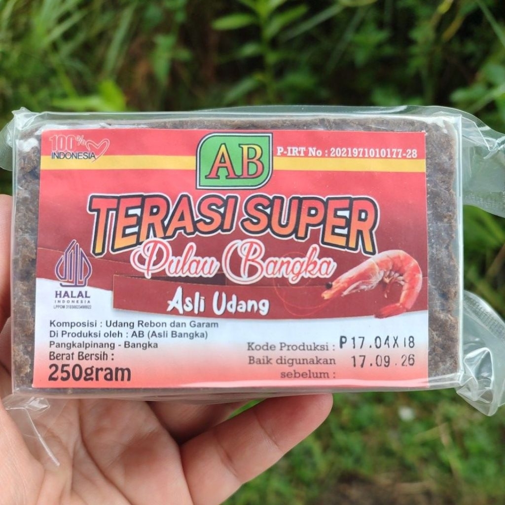 Terasi bangka super merk AB 250gram asli udang toboali belacan bangka terasi super bangka