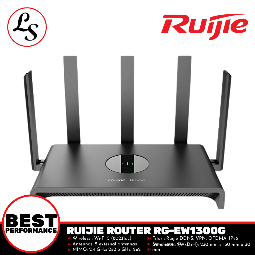 RUIJIE WIRELESS ROUTER RG EW1300G / RG-EW1300G 1300M Dual Band Gigabit Wireless Router GFO