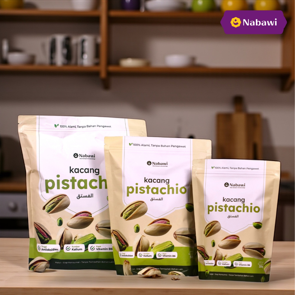 

Kacang Fustuk/Pistachio/Kacang Ketawa/Kacang Khas Arab/Oleh Oleh Haji Umroh