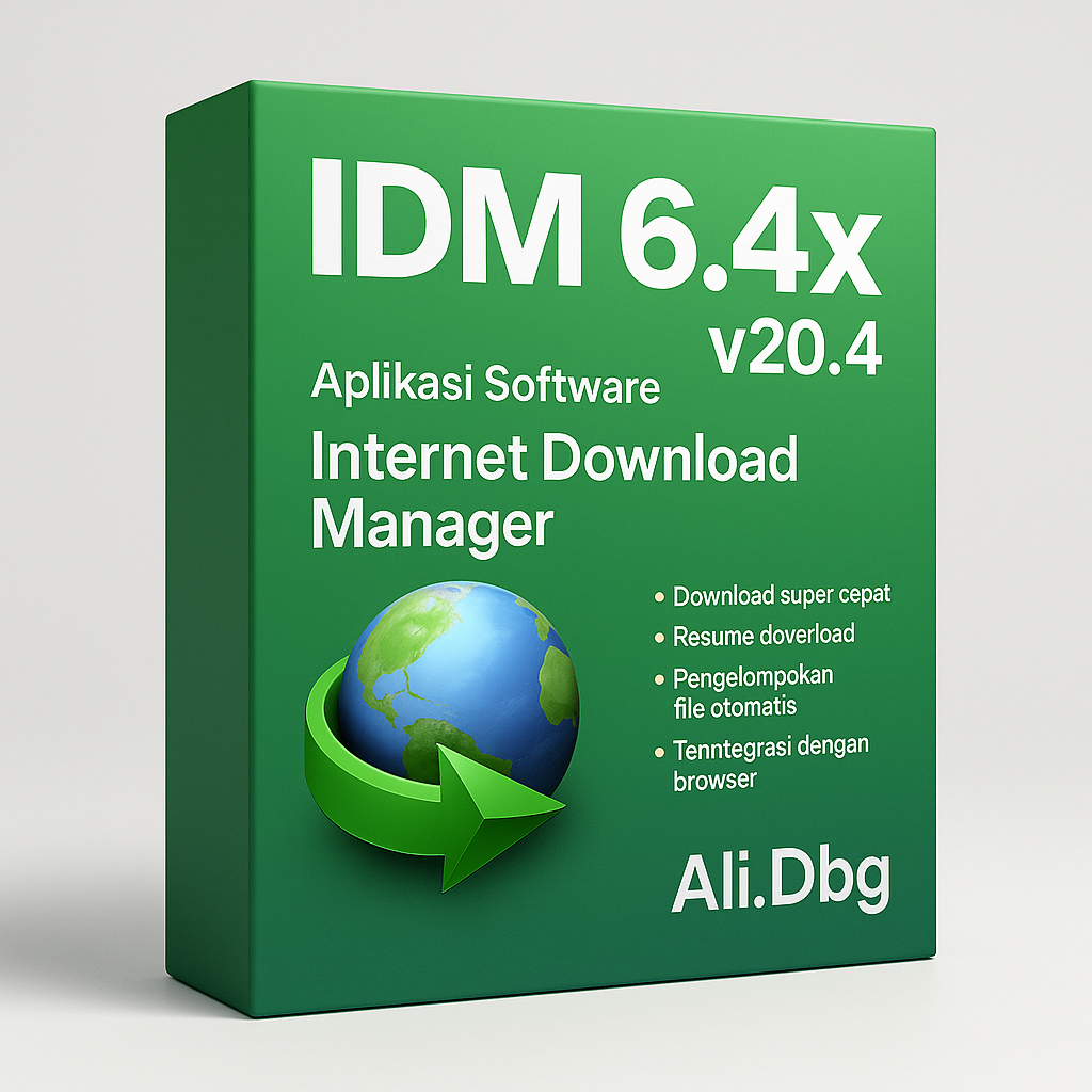 Aplikasi Software IDM 6.4x oleh Ali.Dbg v20.4 – Internet Download Manager