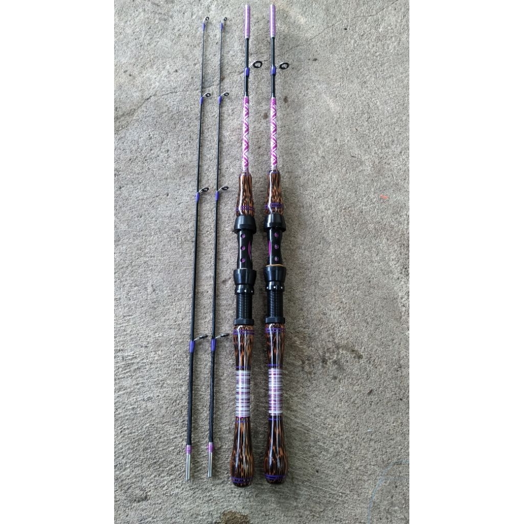 paket isi 2 joran udang dengan panjang 120 cm gagang kayu nibung