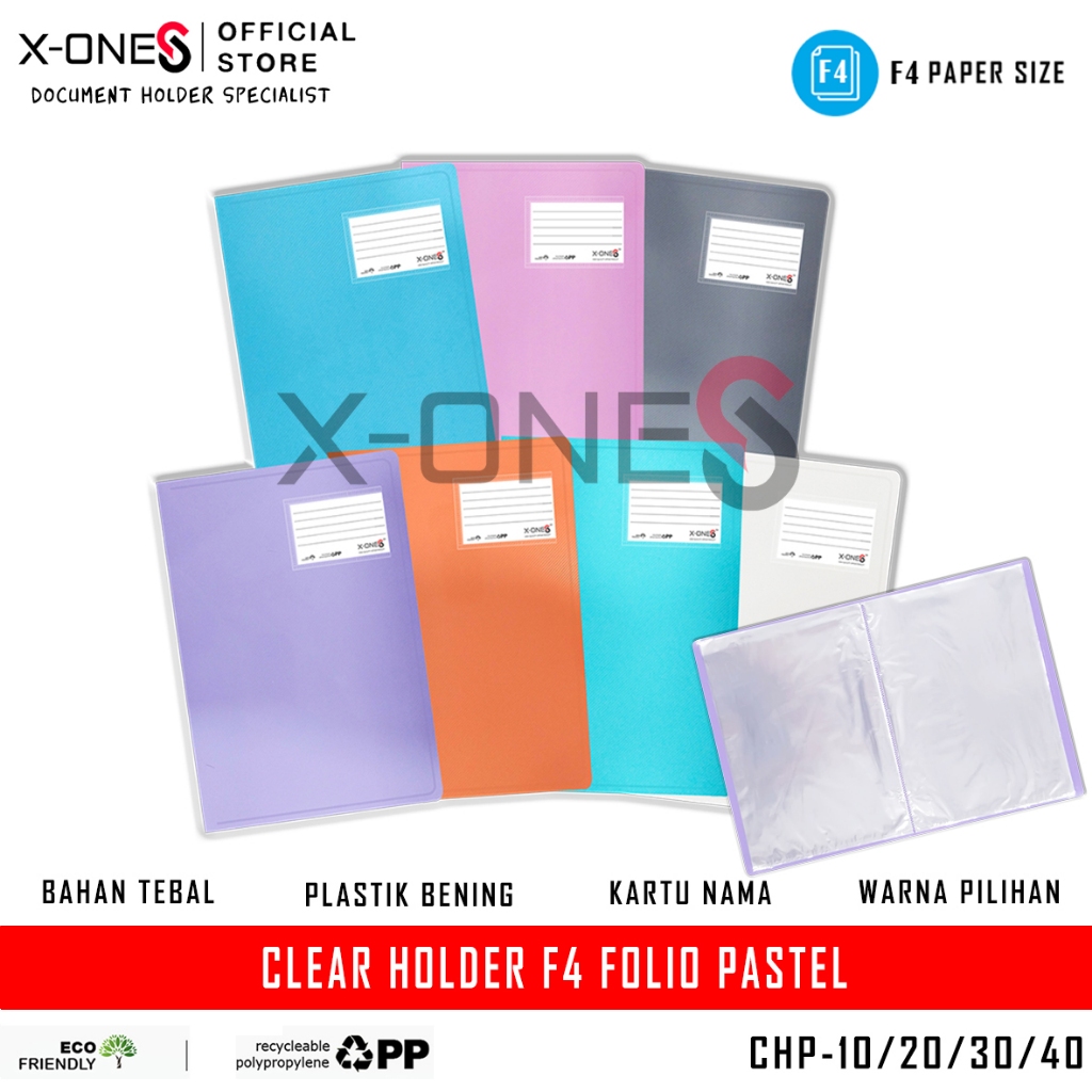 

MONTEX CLEAR HOLDER DOCUMENT KEEPER MAP FILE DOKUMEN FOLDER F4 FOLIO PASTEL / CHP10,20,30,40 PLY