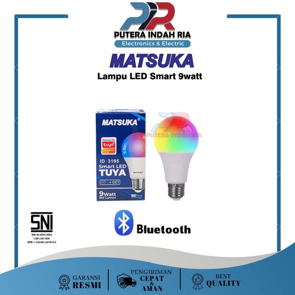 Lampu SMART LED Bluetooth Matsuka 9 Watt | Tuya Smart LED Bulb Pintar RGB