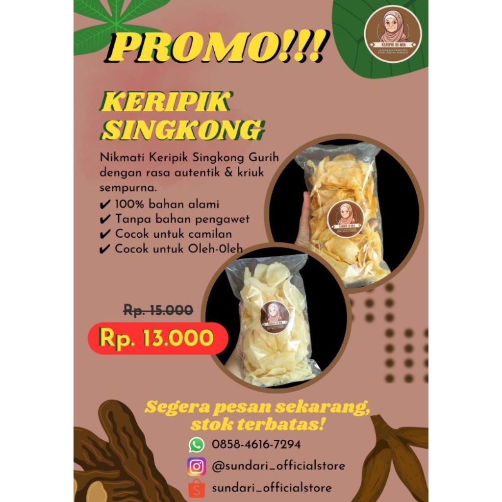 

Keripik Singkong Renyah Gurih | Camilan Sehat Bergizi Tanpa Pengawet