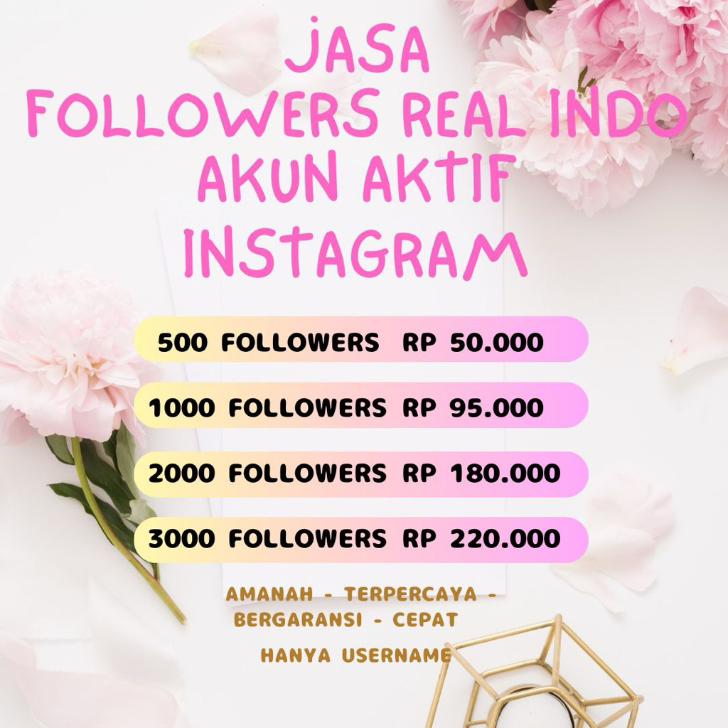 JASA FOLLOWERS REAL INDO AKUN AKTIF INSTAGRAM | TAMBAH FOLLOWERS INSTAGRAM REAL