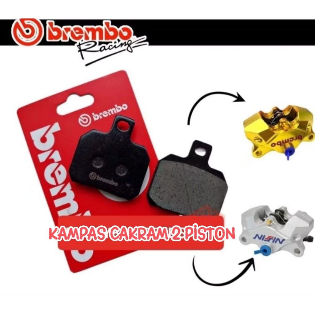kampas rem cakram kaliper brembo 2 piston