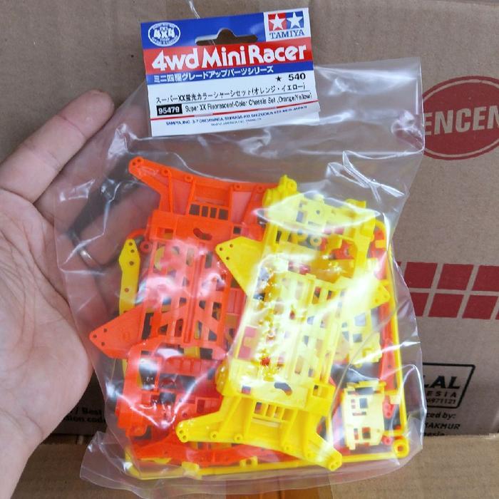 Tamiya 95479 super XX flourescent color chassis set orange and yellow