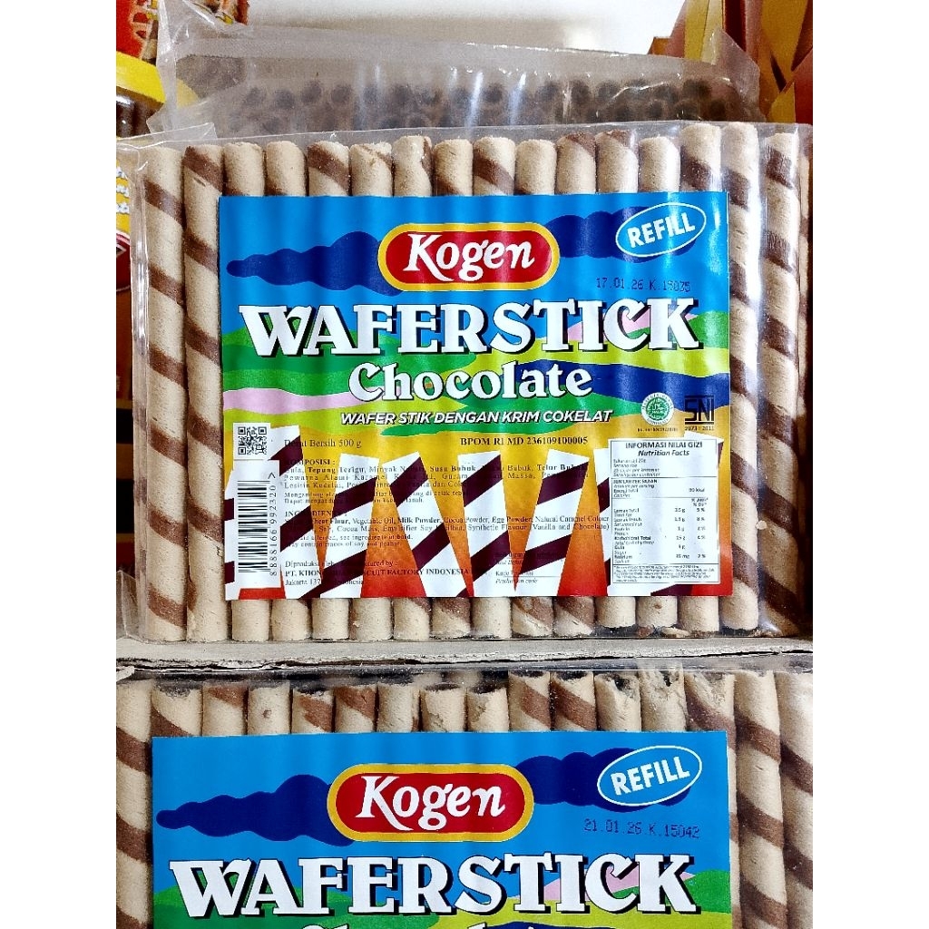

Kogen Astor Wafer Stick Chocolate Isi Ulang 500gr