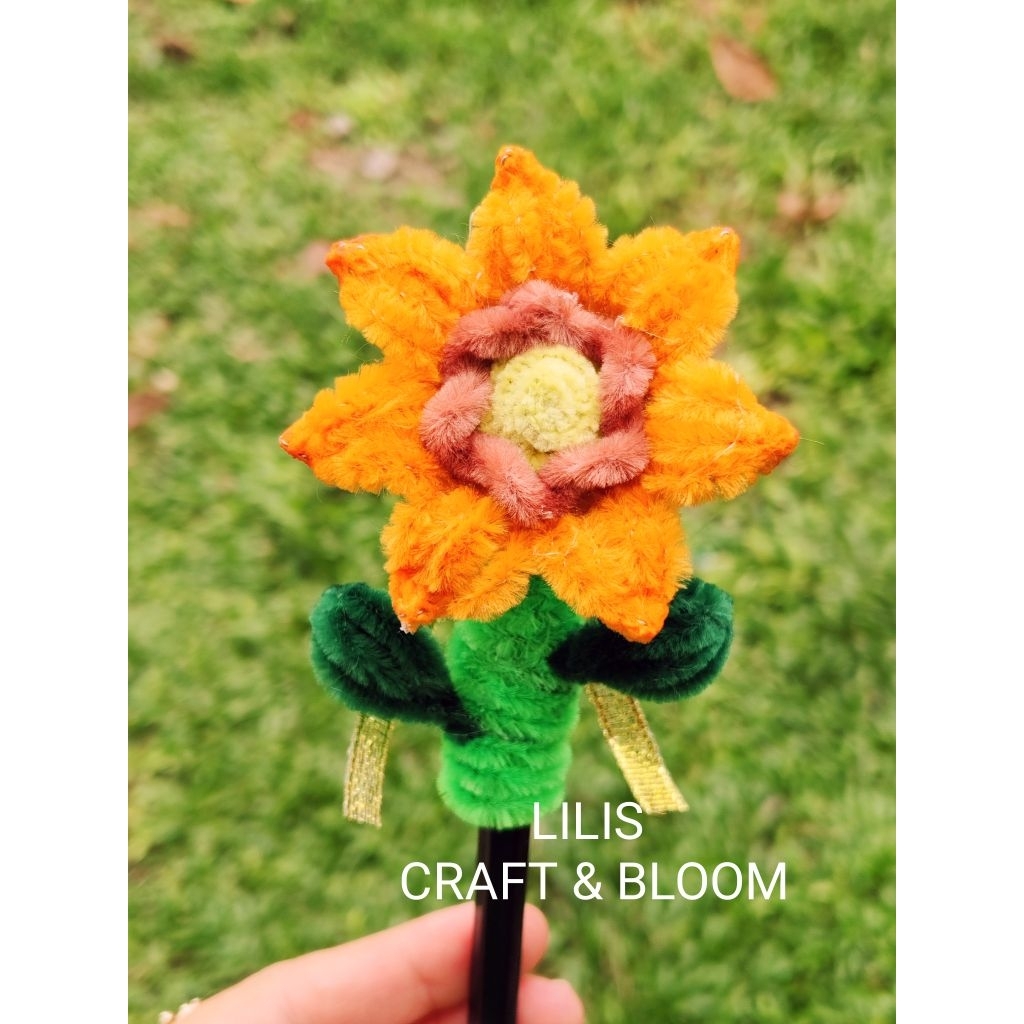 

kado hari guru kawat bulu bunga sarung pulpen