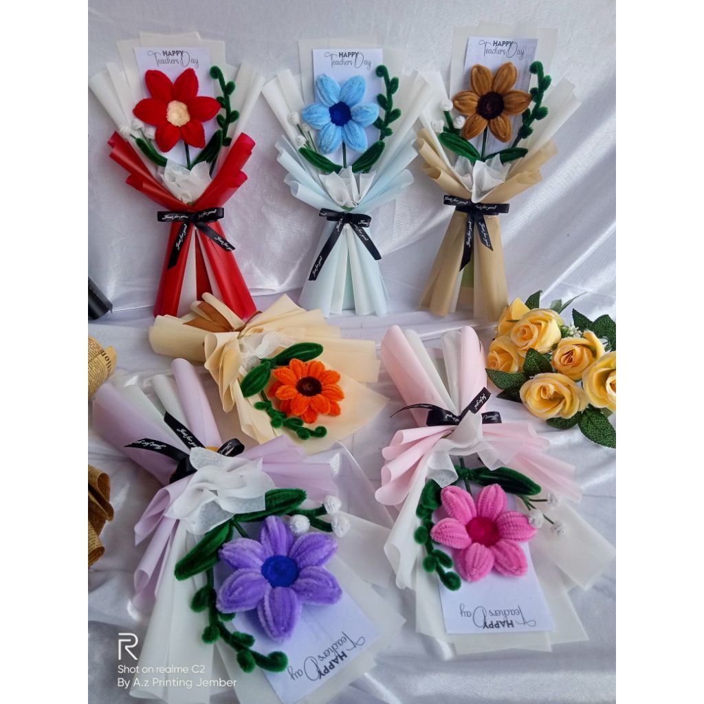 

PROMO..!!! buket bunga pipe cleaner | buket hari guru murah | single rose bouqet